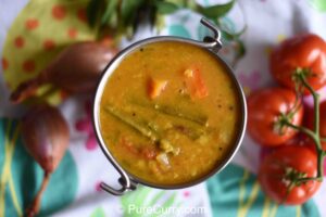 Sambar (lentil and vegetables stew)