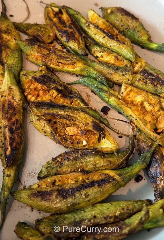 Whole karelas fried to a brown